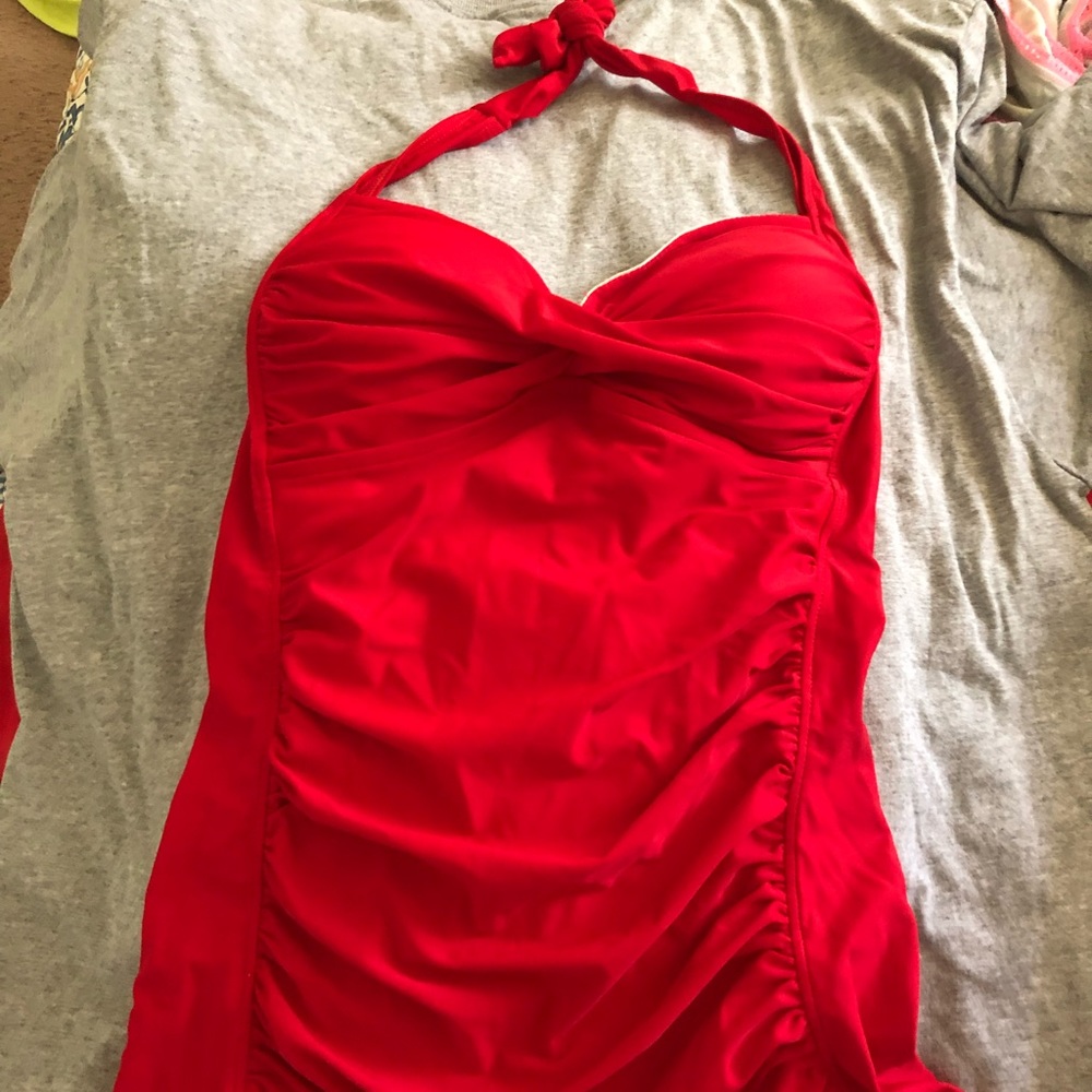 Red One Piece Bathing Suit